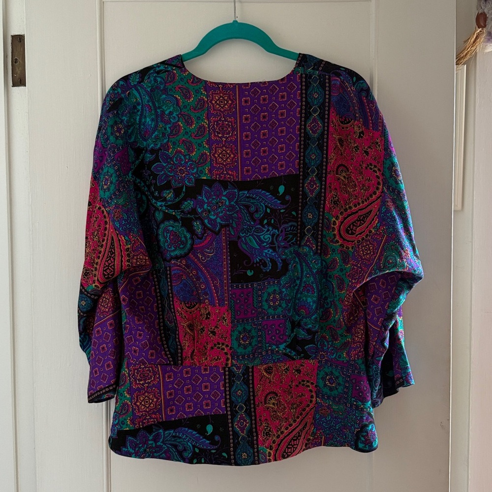 Colorful Patterned Button-Up Jacket - image 2